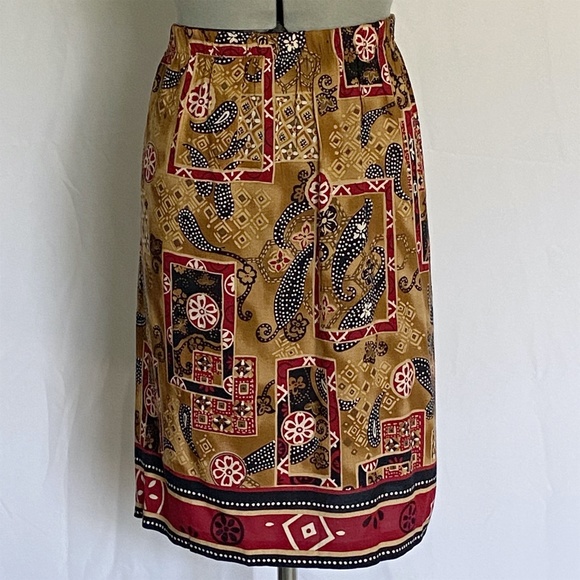 Y2K 90s Requirements Tribal Print Wrap Mini Skirt Women's Large - Pre-Owned - Picture 2 of 5